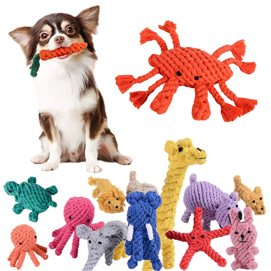 Durable Handmade Dog Rope Chew Toy (Vegetable and Animal shapes)