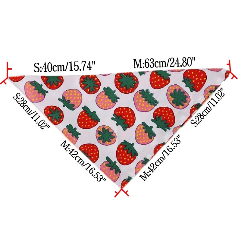 Cotton Dog Bandana/Scarf in Fruit Patterns