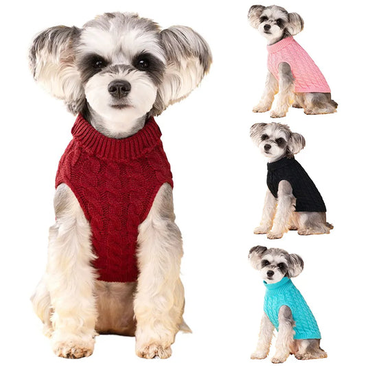 Warm Turtleneck Dog Sweater for Small Dogs/Cats